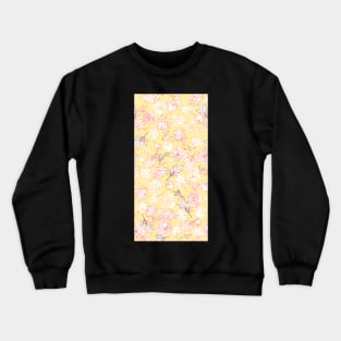 yellow and red peony lineart Crewneck Sweatshirt